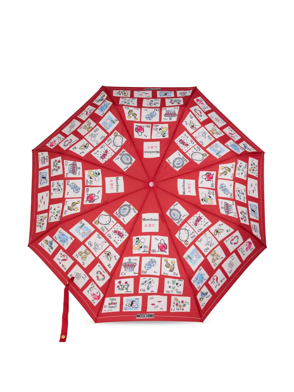Moschino Alphabet-print Umbrella In Red