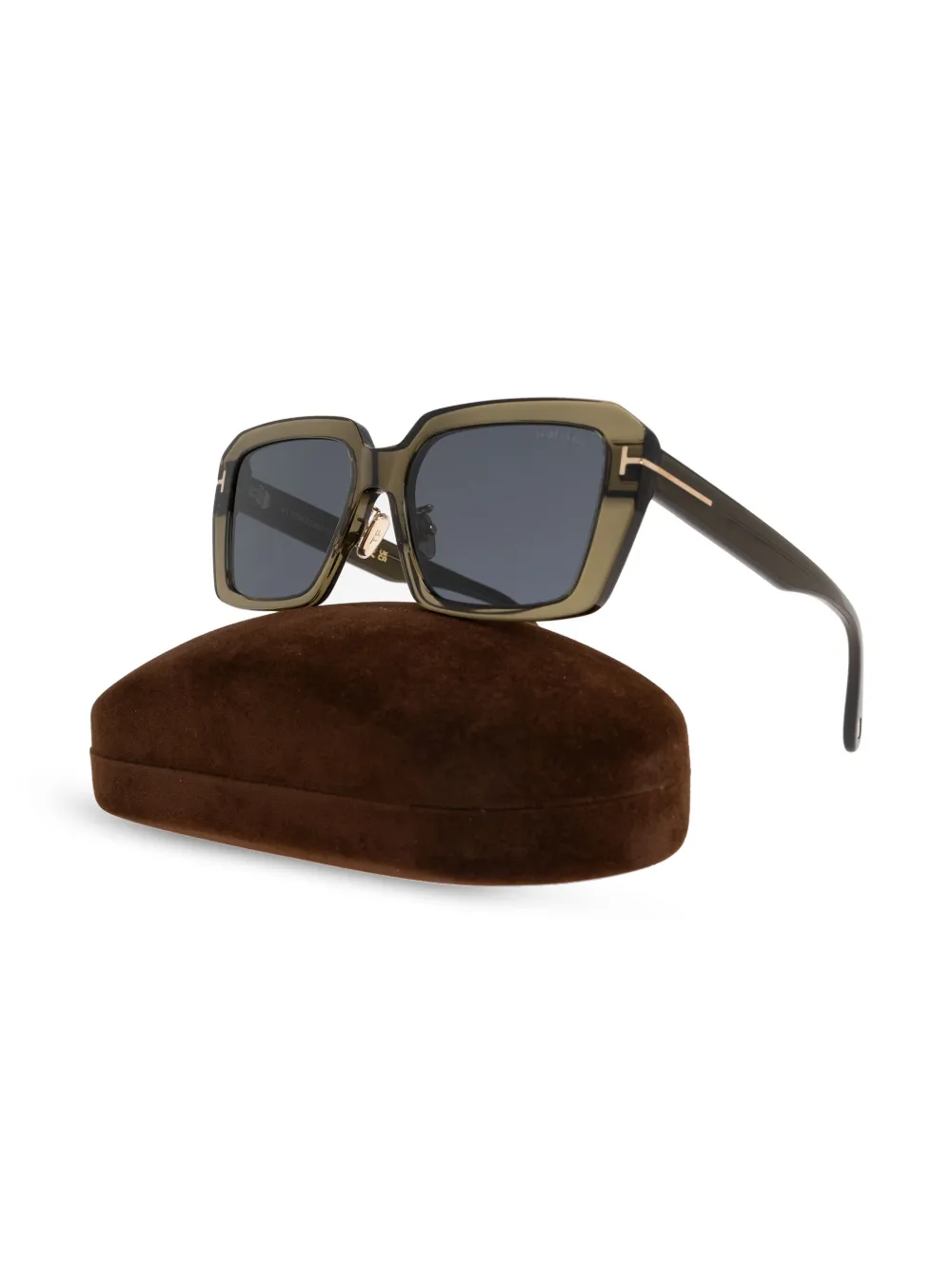 TOM FORD Eyewear Zonnebril met vierkant montuur Groen