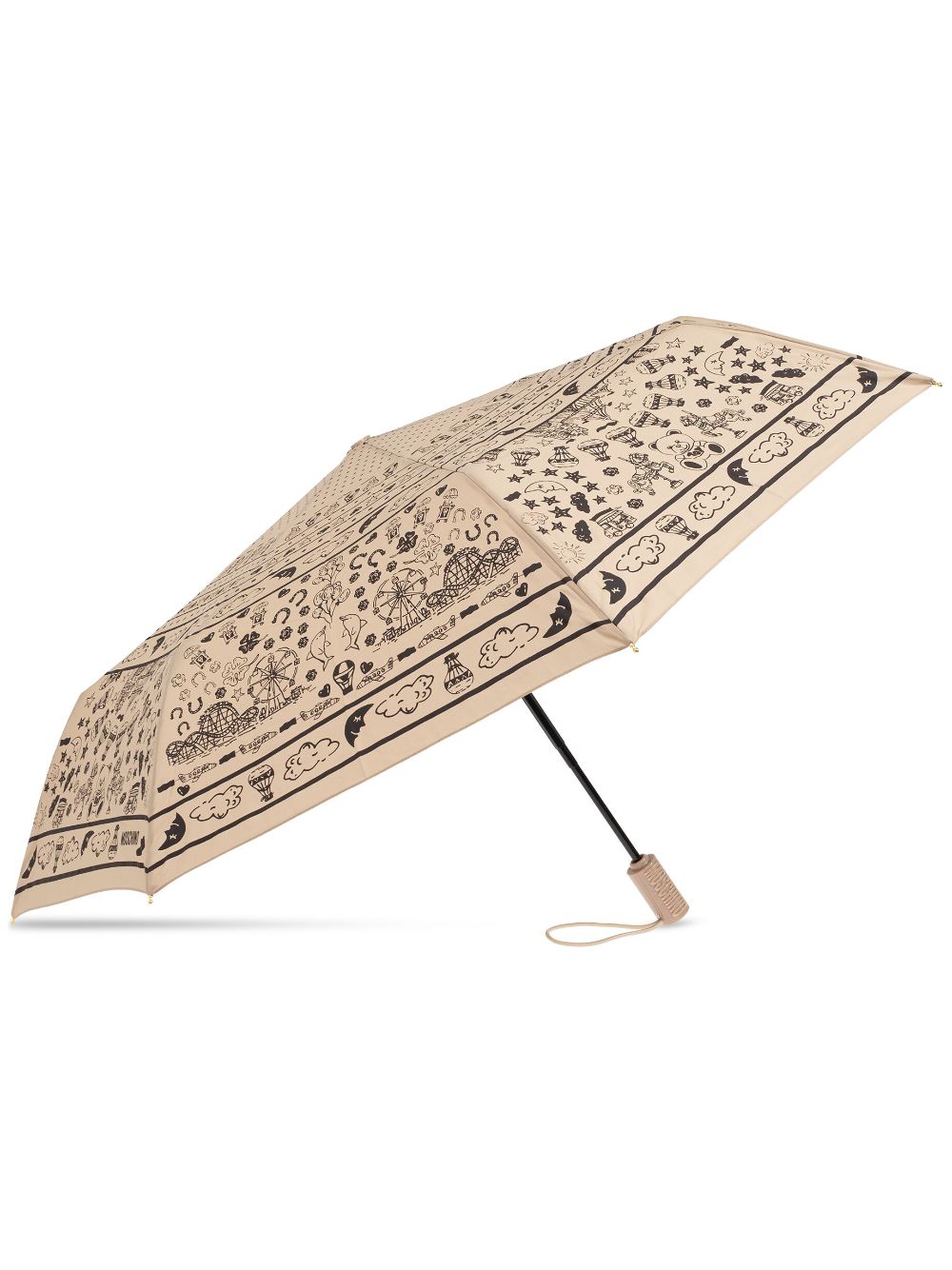 illustration-print umbrella