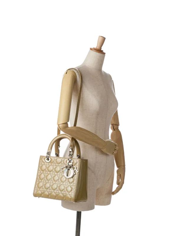 美品・ヴィンテージ【Dior】2013 カナージュ サッチェルバッグ Christian Dior Pre-Owned 2013 カナージュ レディ サッチェル