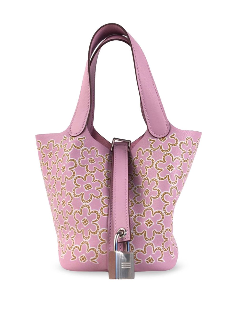 Hermès Pre-Owned - 2022 Micro Swift Lucky Daisy Picotin Lock 14 handbag - women - Calf Leather - One Size - Pink