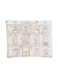 Atelier Choux illustration-print bed sheet (70cm x 140cm) - Blue