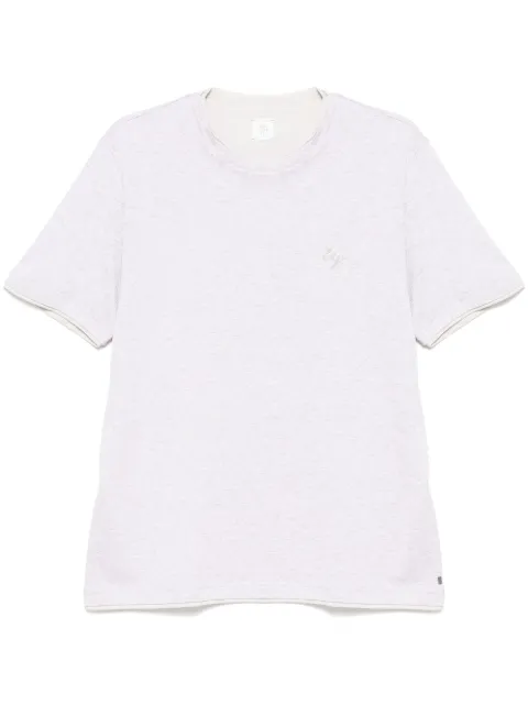 Eleventy logo-embroidered T-shirt