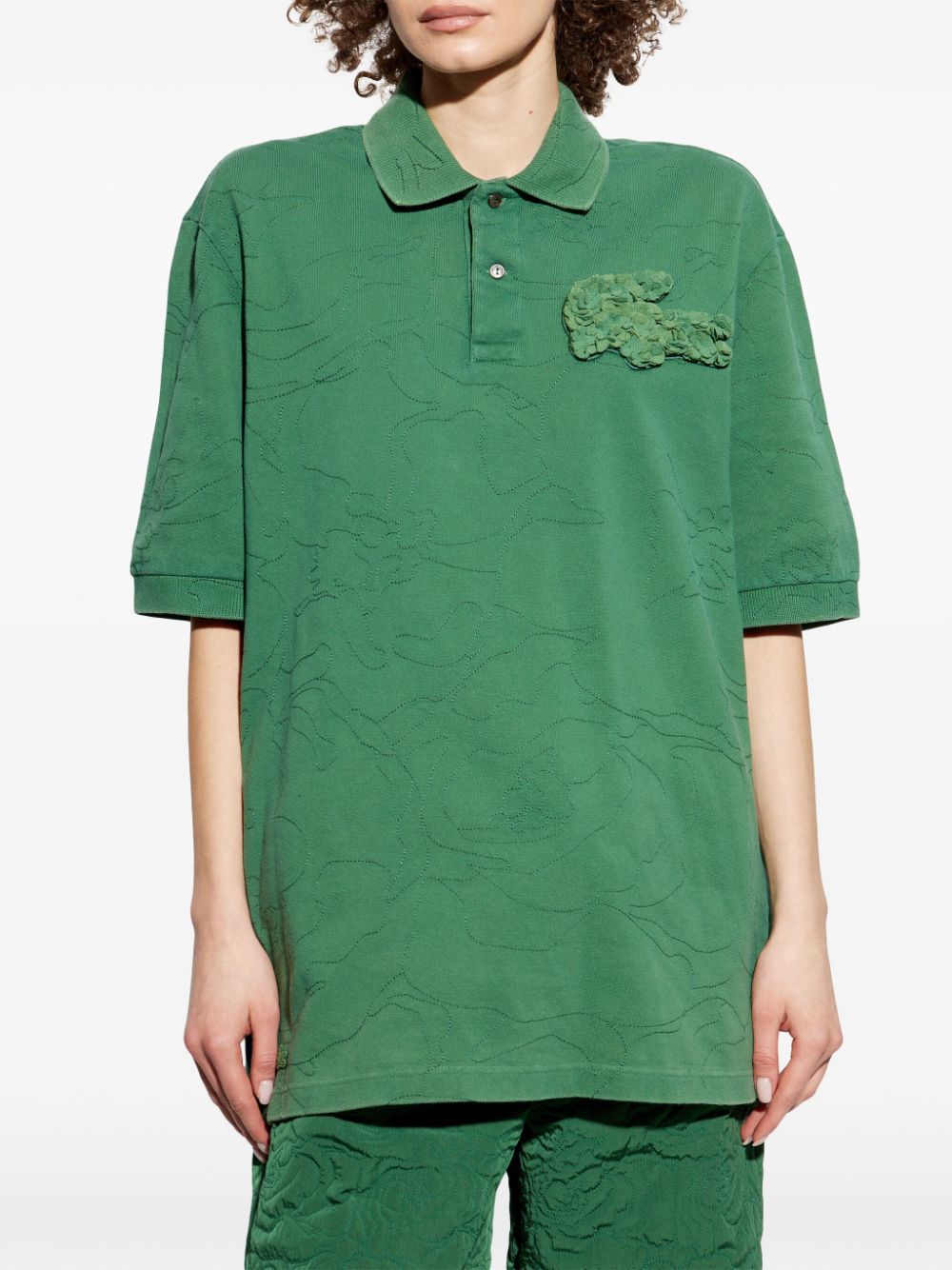 Lacoste Poloshirt met krokodilapplicatie - Groen