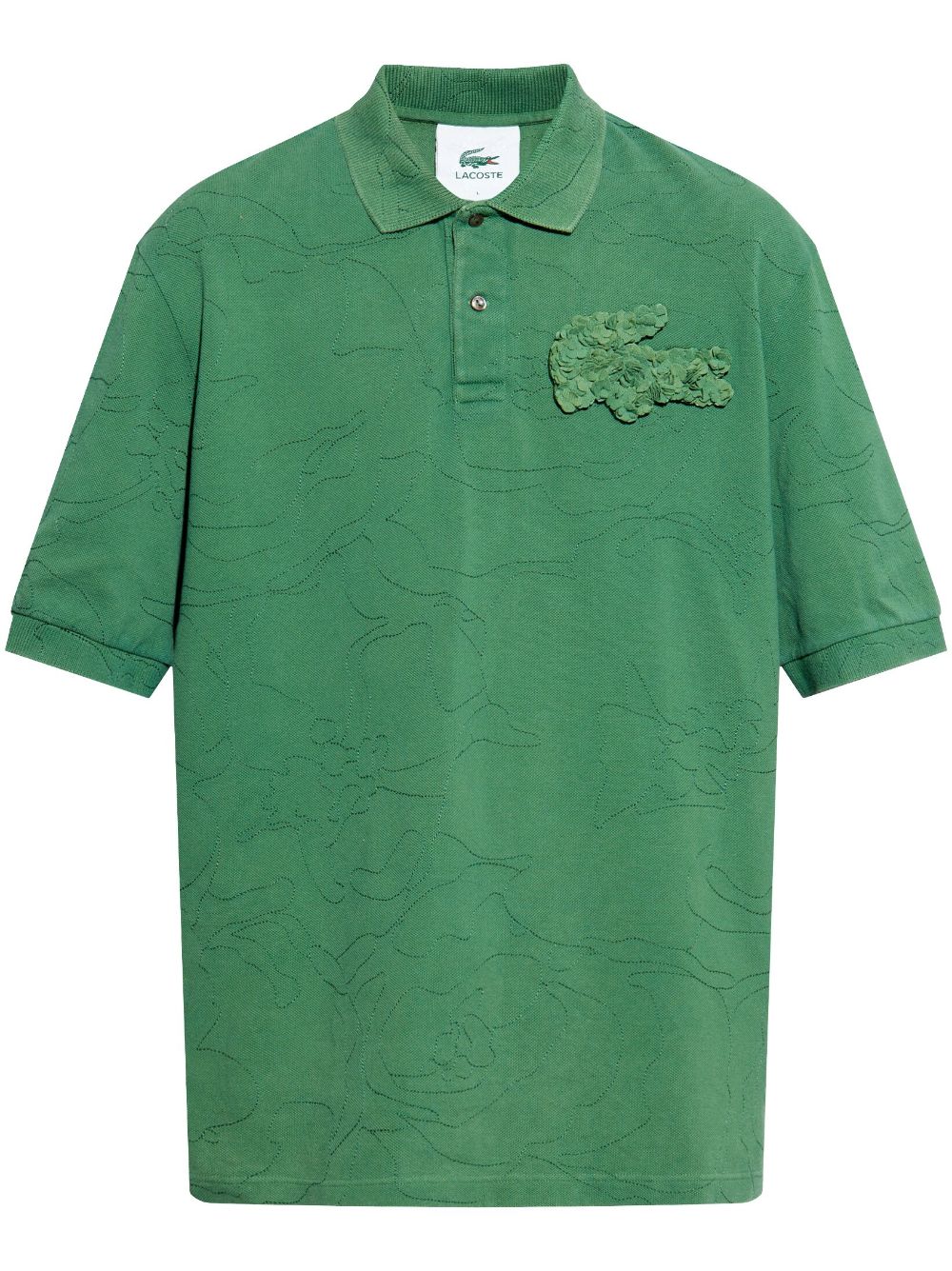 crocodile-appliqué polo shirt