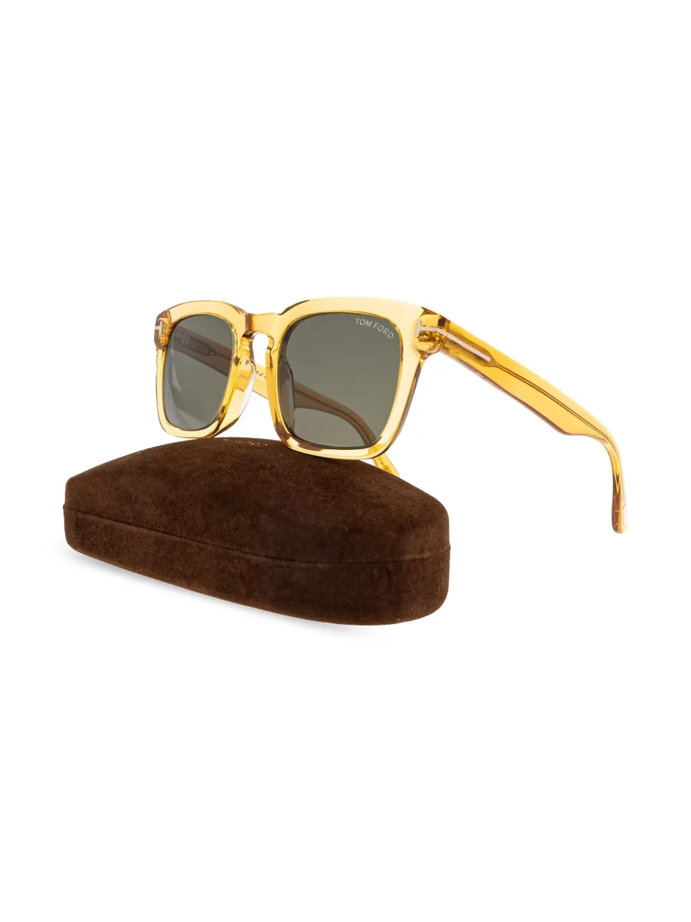 TOM FORD Eyewear Zonnebril met vierkant montuur Geel