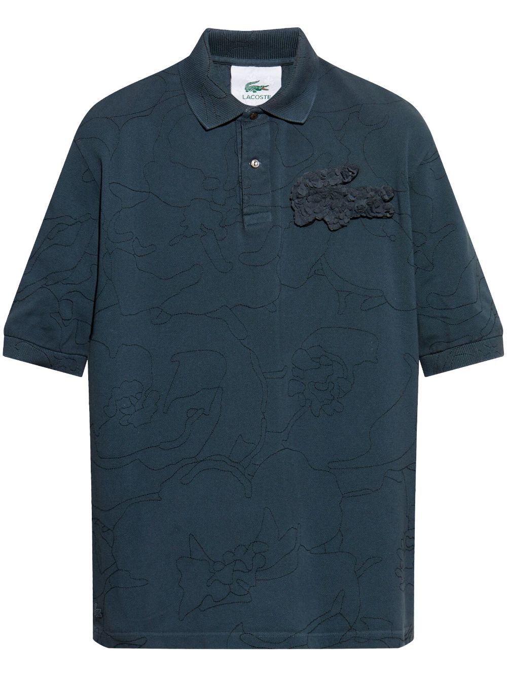 crocodile-appliqué polo shirt