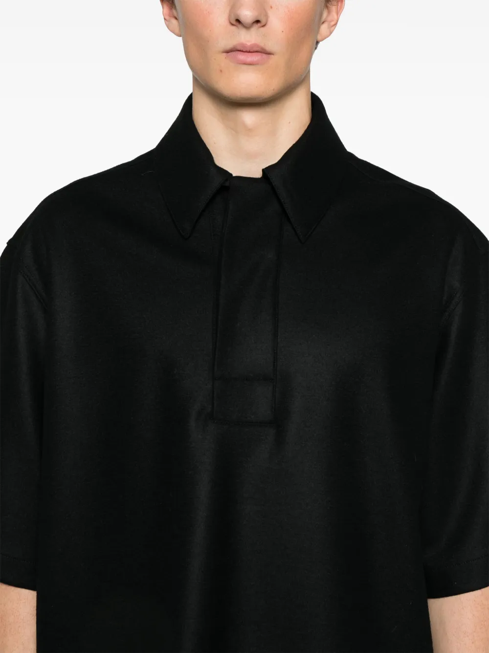Jil Sander Wollen poloshirt Zwart