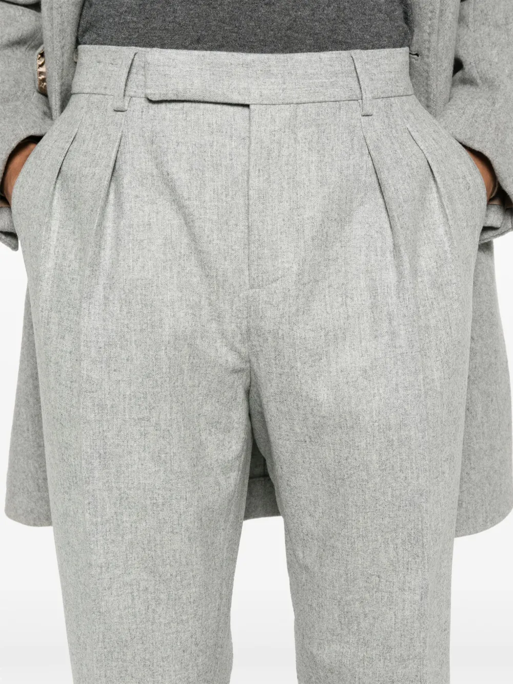 Brunello Cucinelli Broek van scheerwol Grijs