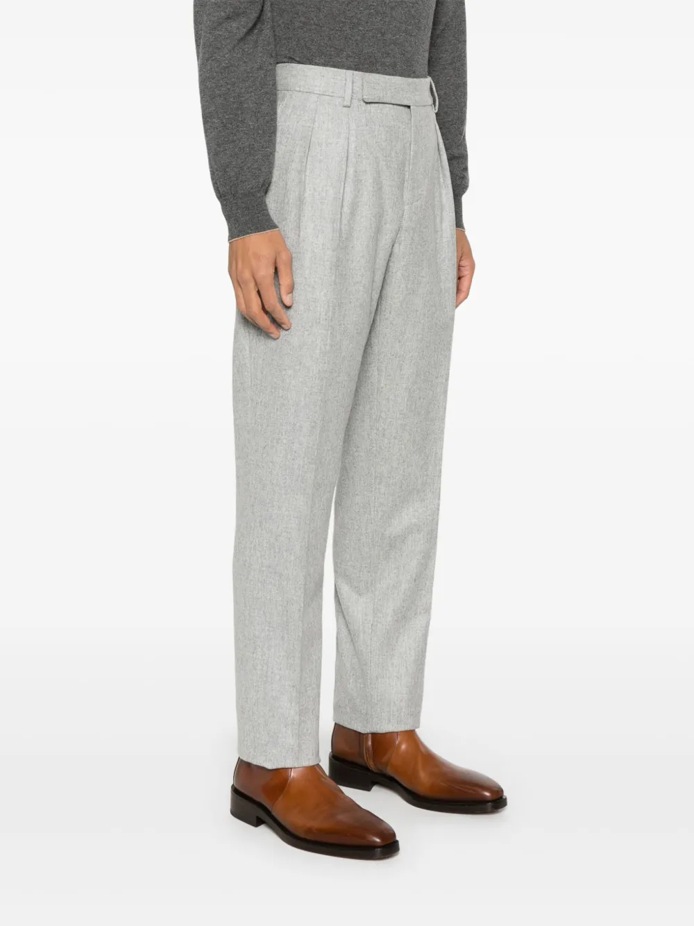 Brunello Cucinelli Broek van scheerwol Grijs