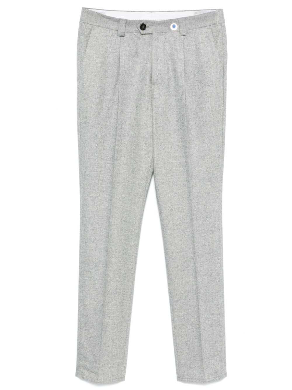 Brunello Cucinelli herringbone-pattern trousers - Grey