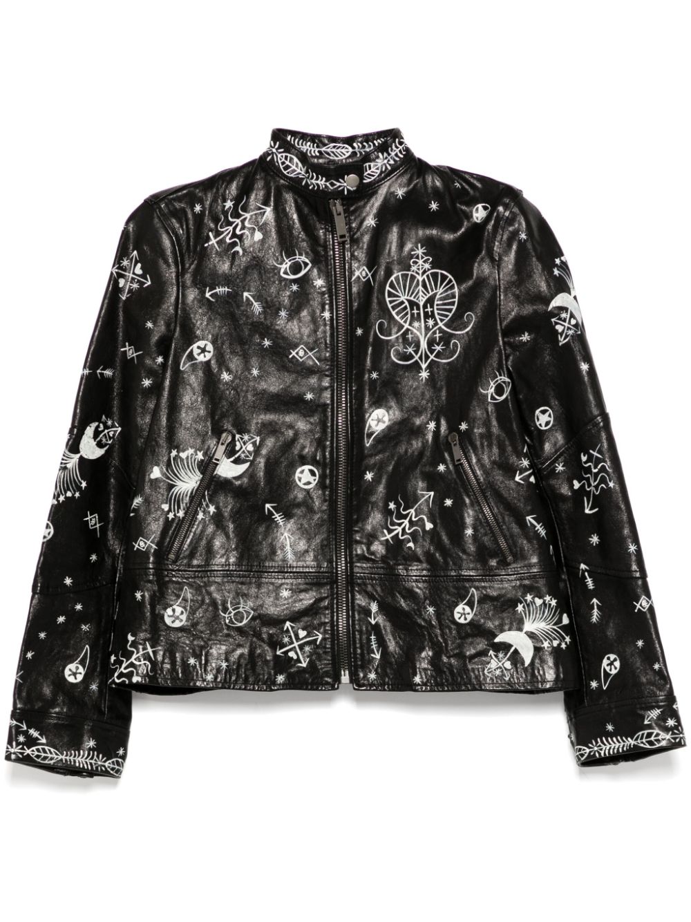 graffiti leather jacket