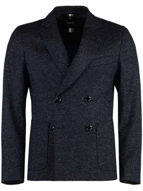BOSS metallic-threaded blazer