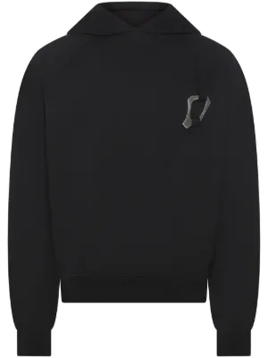 MM6 Maison Margiela number-motif Knitted Hoodie | Black | FARFETCH