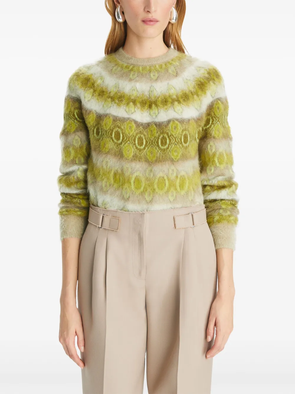 Tory Burch Geborstelde trui Groen