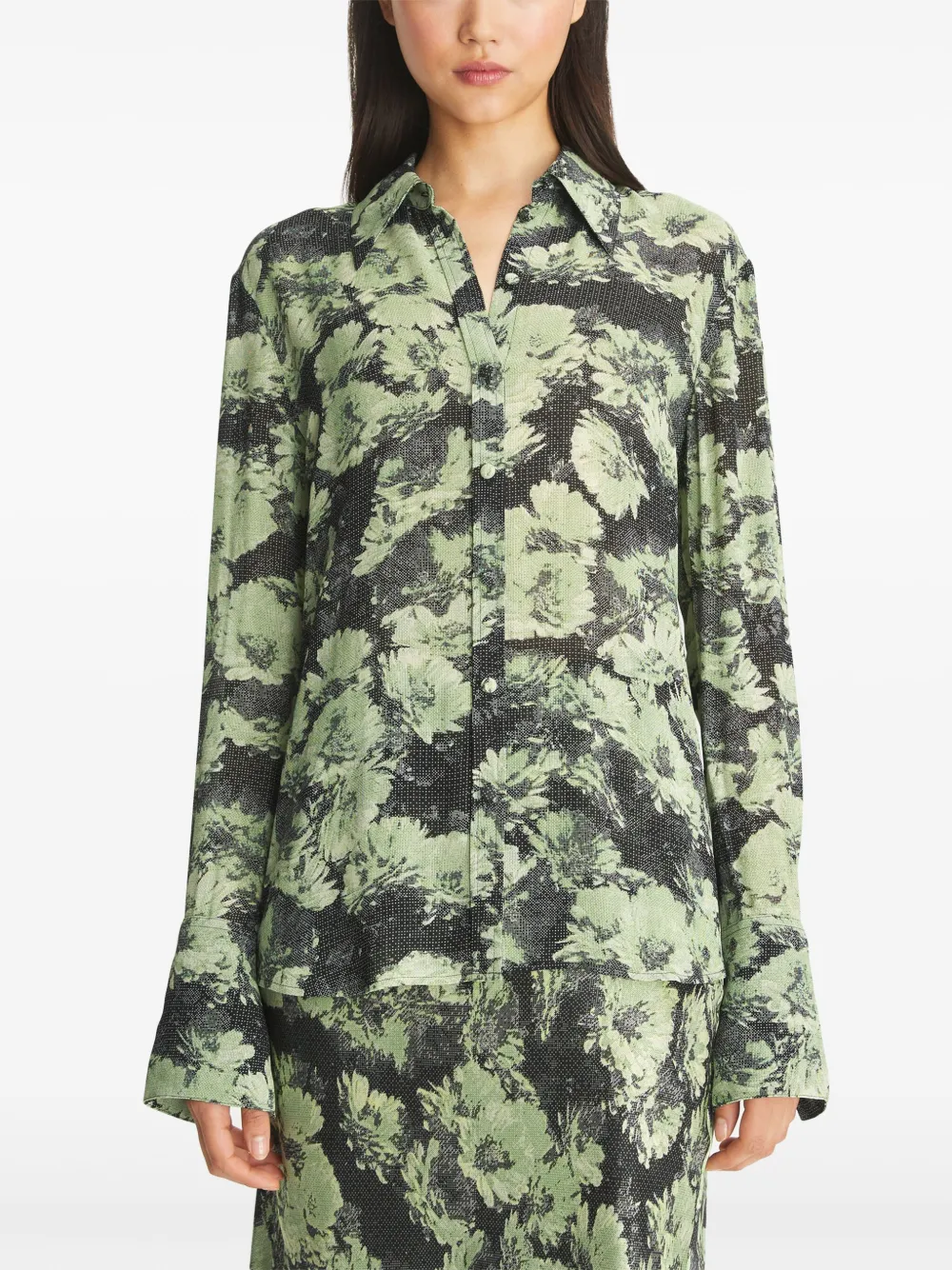 Tory Burch Shirt met print Groen