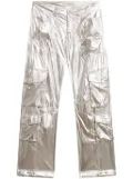 Golden Goose metallic cargo pants - Silver