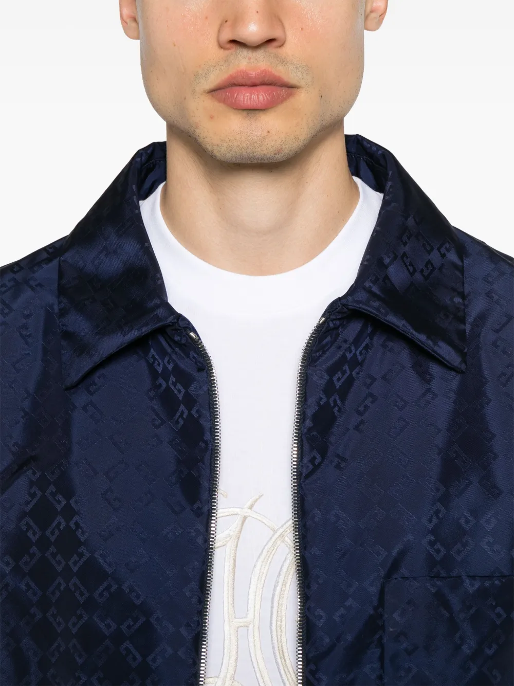 Givenchy Monogram 72 Jacquard Overshirt In Blue
