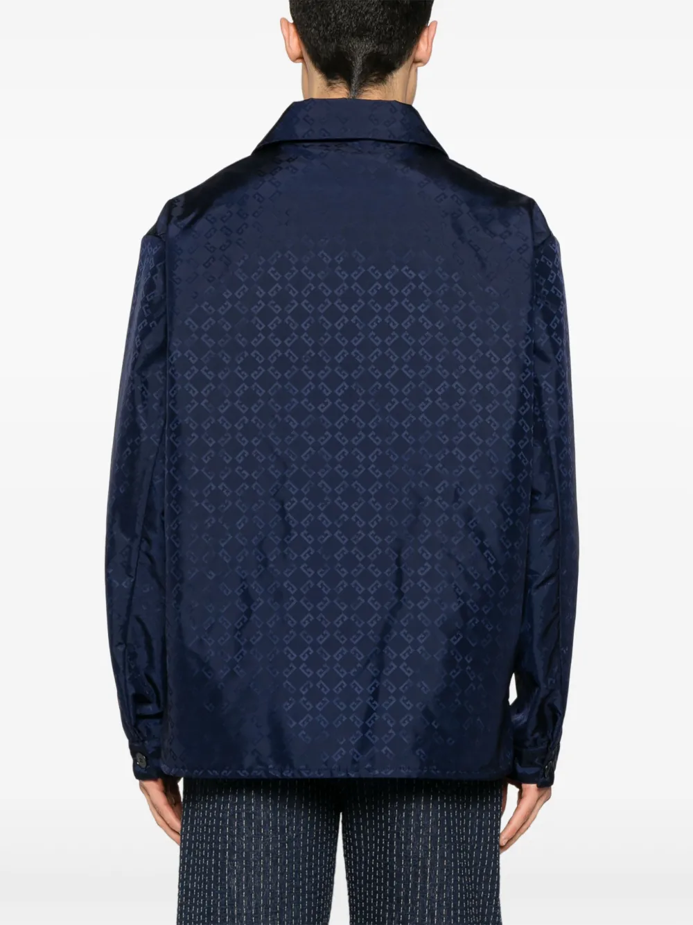 Givenchy Monogram 72 Jacquard Overshirt In Blue