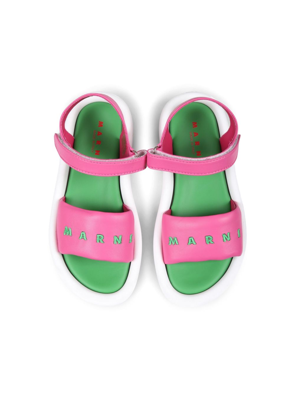 Marni Kids Sandalen met geborduurd logo Roze