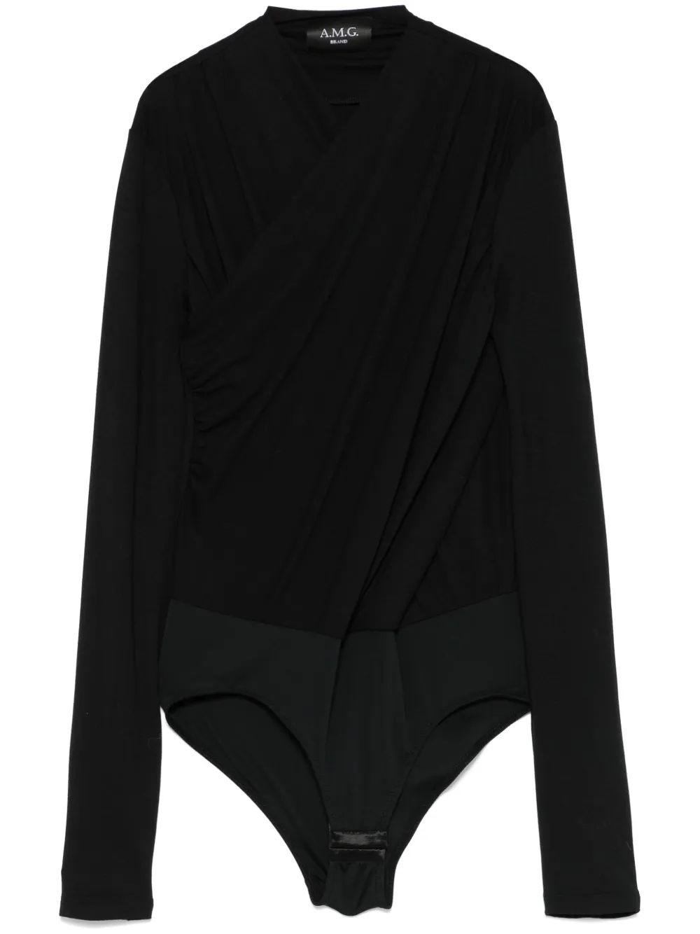 A.M.G. draped-detail bodysuit - Black