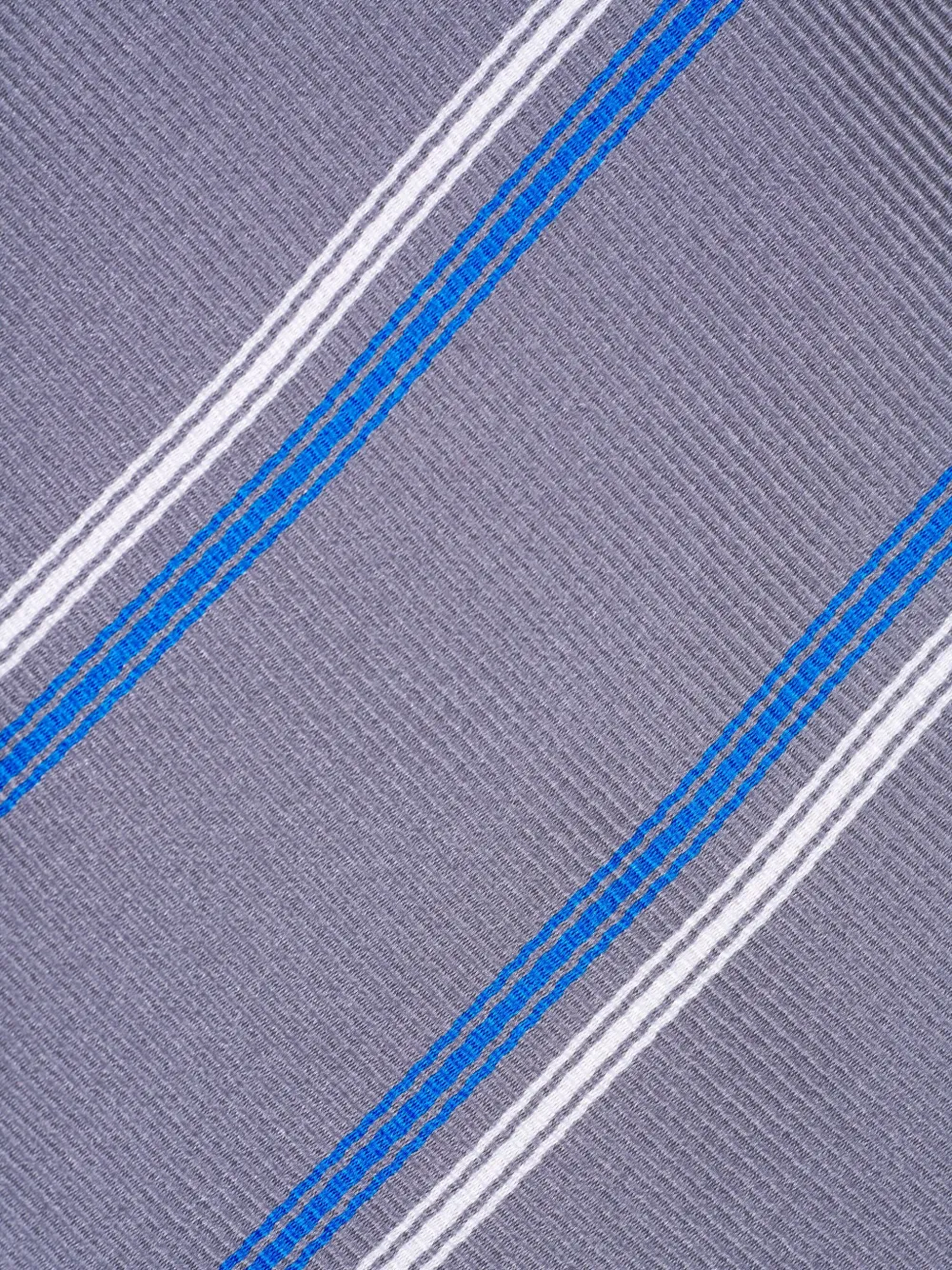 Kiton diagonal-striped silk tie - Grijs