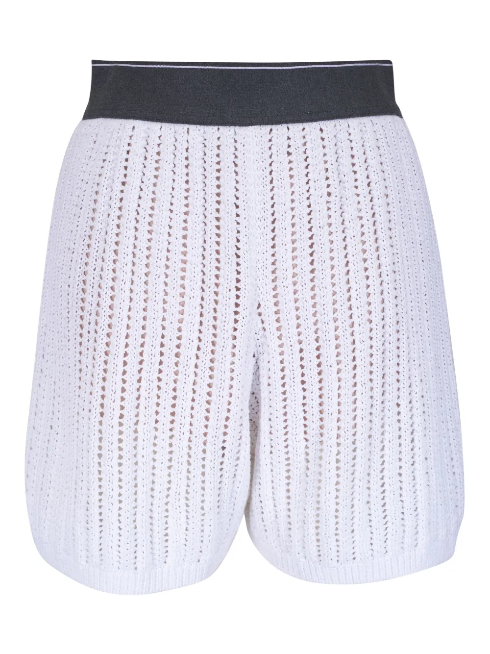 Brunello Cucinelli Openwork katoenen shorts - Wit