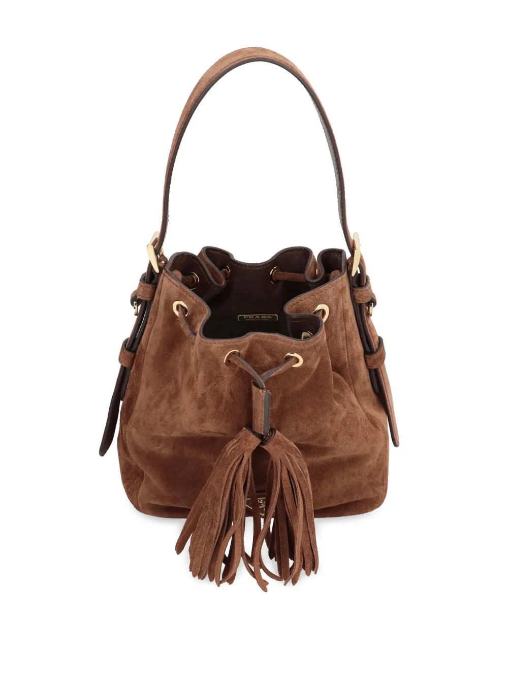 Prada Triangel bucket-tas met logo Blauw