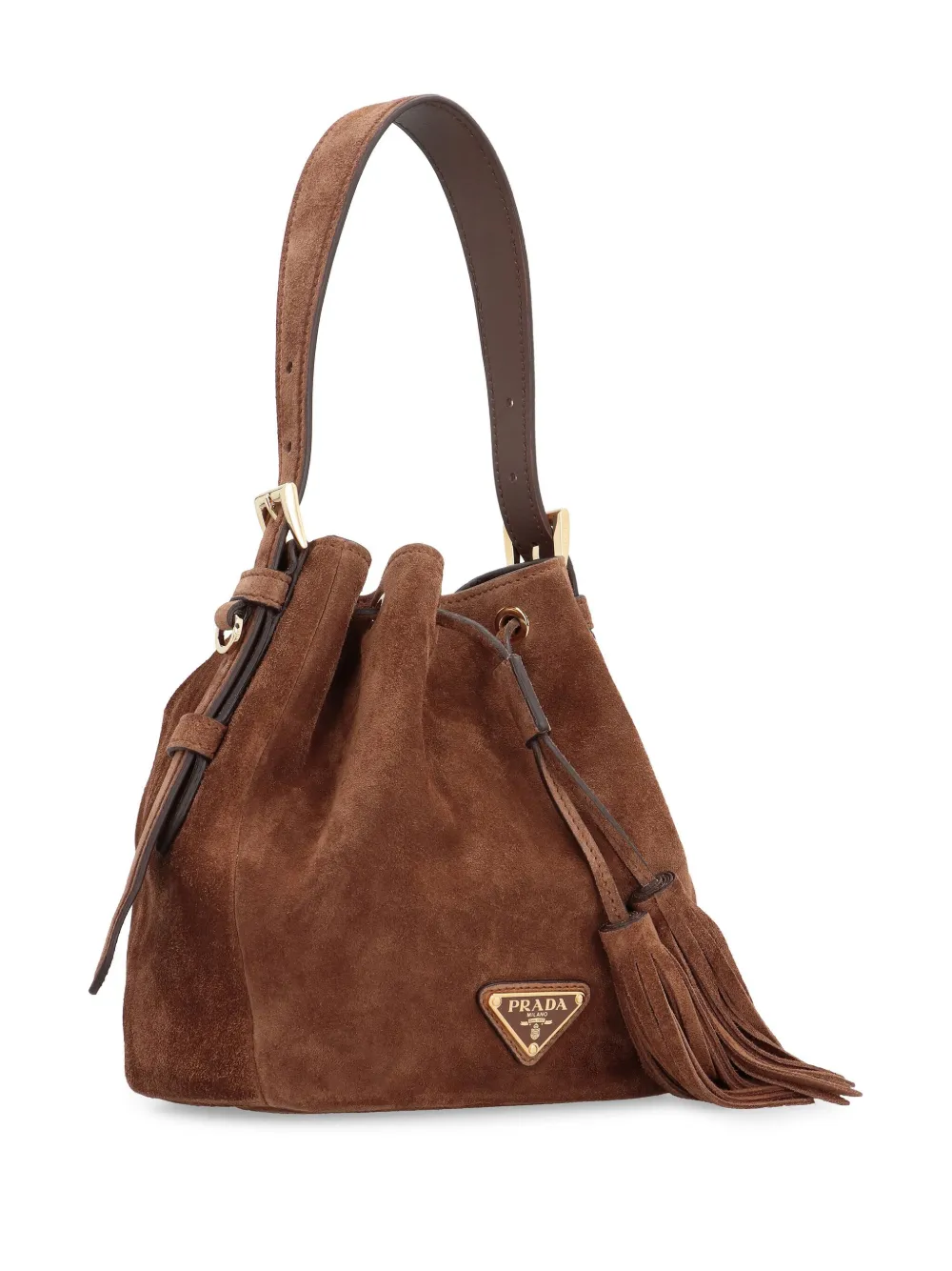 Prada Triangel bucket-tas met logo Blauw