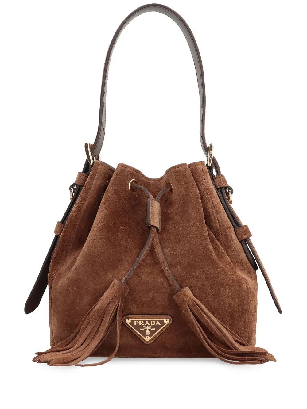 Prada enamel-triangle logo bucket bag | Blue | Image 1