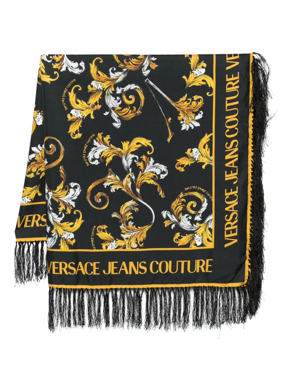 Versace Jeans Couture Sjaal met franje Zwart