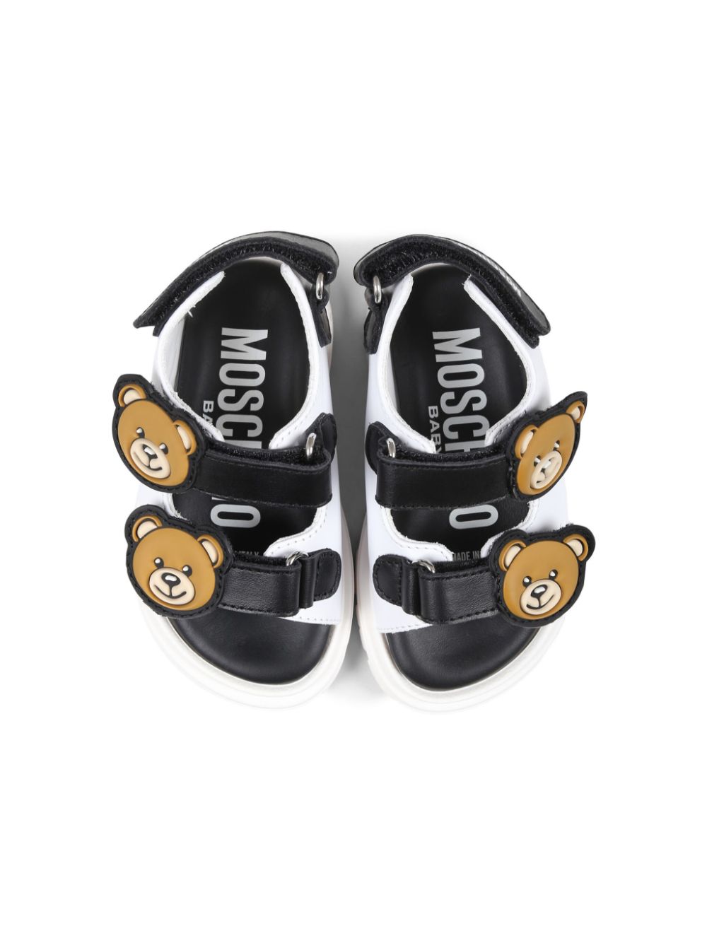 Moschino Kids Teddy Bear-appliqué sandals Black