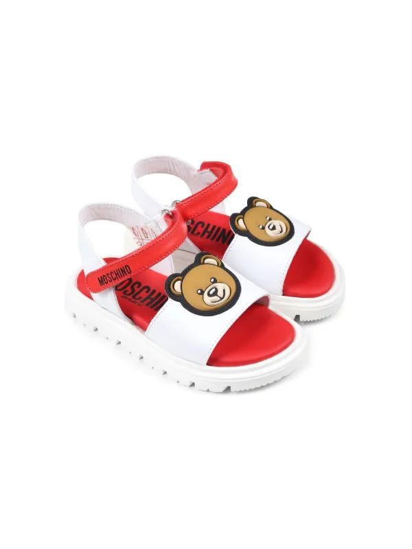 Moschino Kids Teddy Bear Sandals | White | FARFETCH