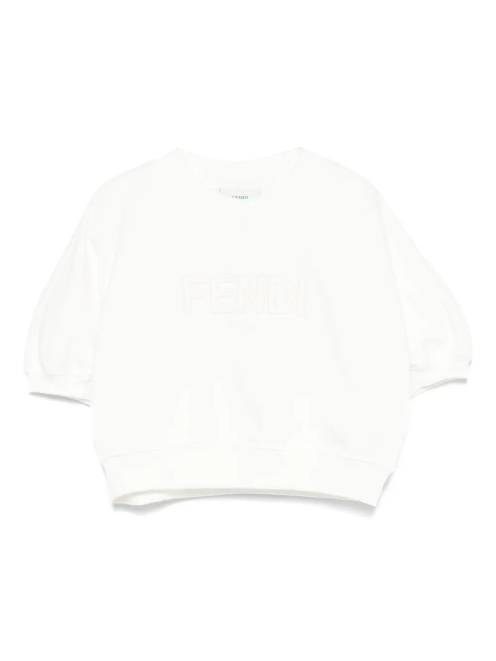 Fendi Kids Top met geborduurd logo Wit