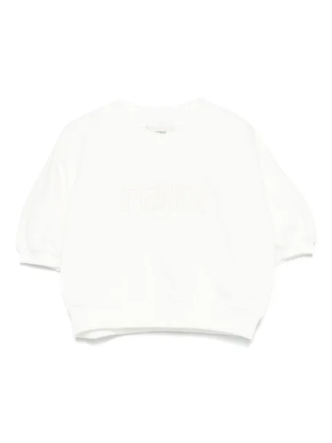 Fendi Kids logo-embroidered top