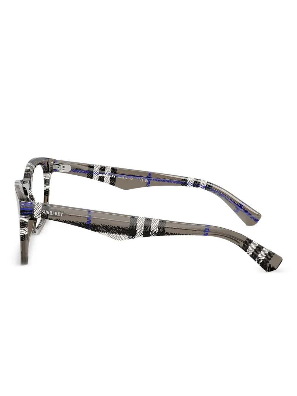 Burberry Eyewear Check-pattern Square-frame Glasses In Gray