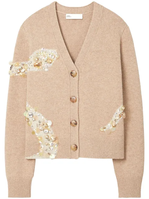 Tory Burch embellished wool cardigan