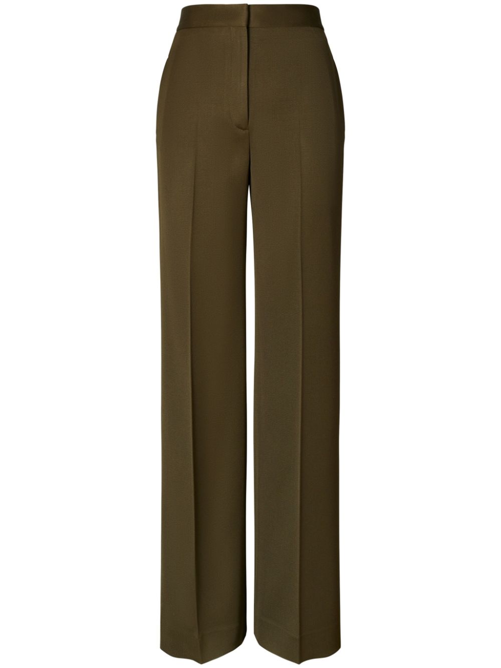 pressed-crease tailored trousers