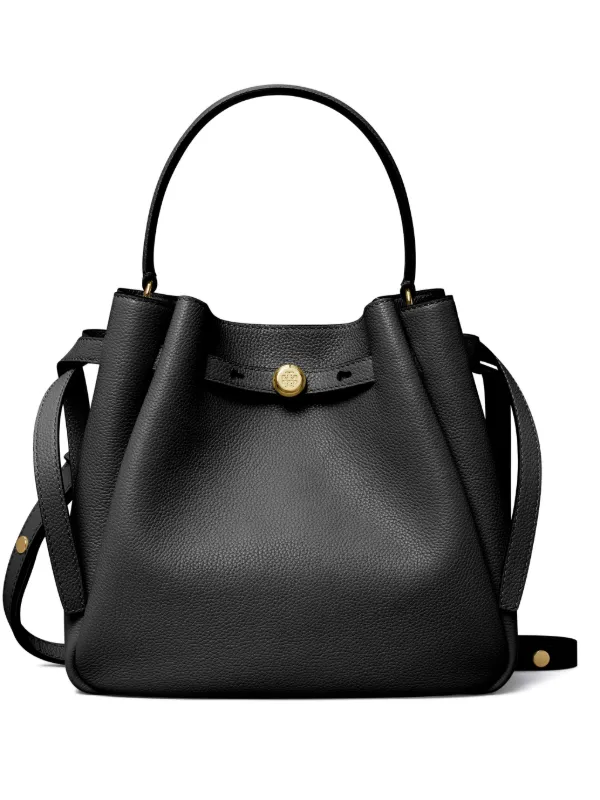 Tory Burch Bolsa Bucket Romy Granulada | Preto | FARFETCH BR