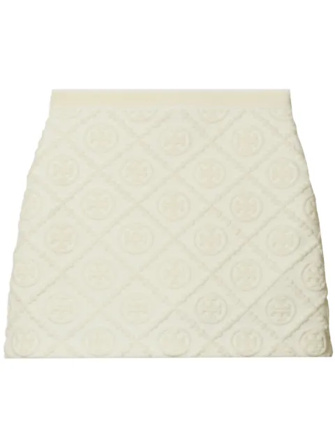 Tory Burch falda corta Double T en jacquard