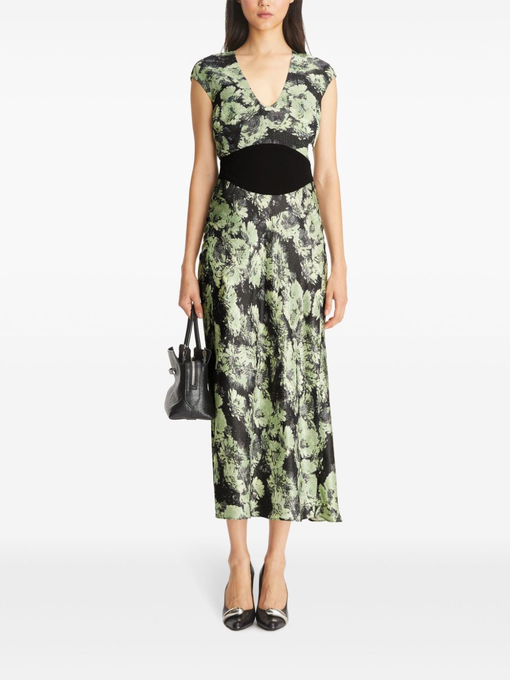 Tory Burch floral-print dress - Groen