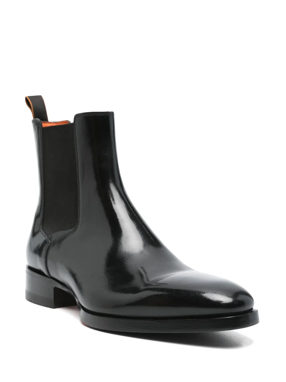 Santoni Leren Chelsea laarzen - Zwart