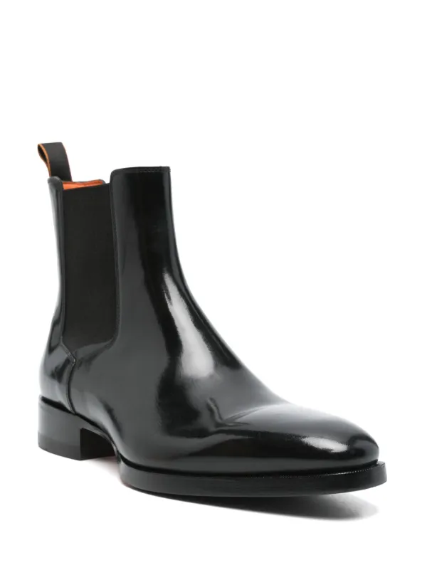 Santoni Leather Chelsea Boots | Black | FARFETCH