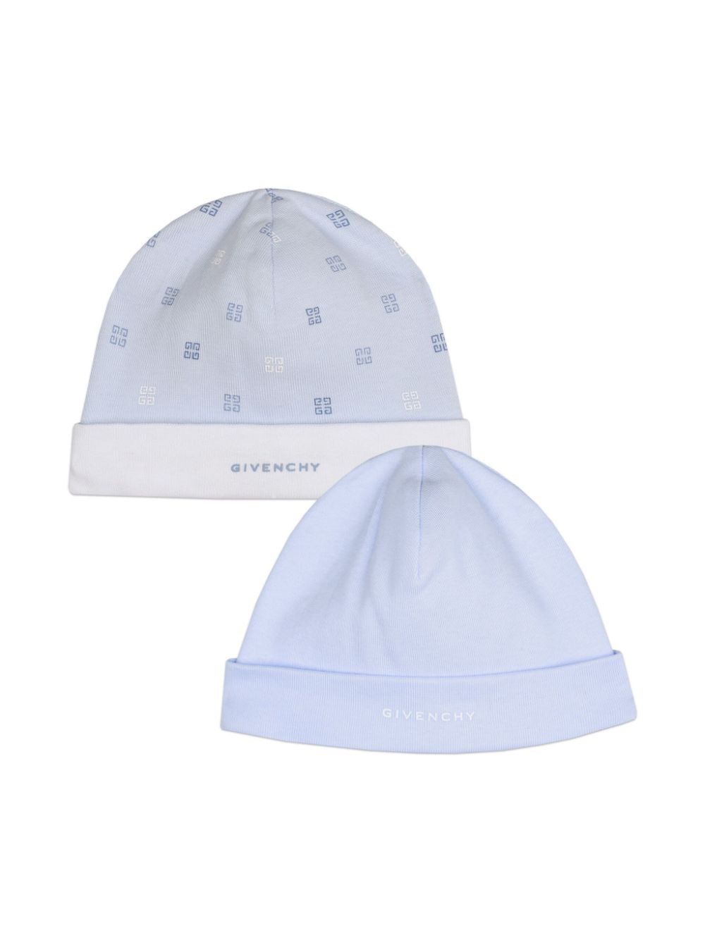 Givenchy Kids ribbed hats (set of two) - Blue