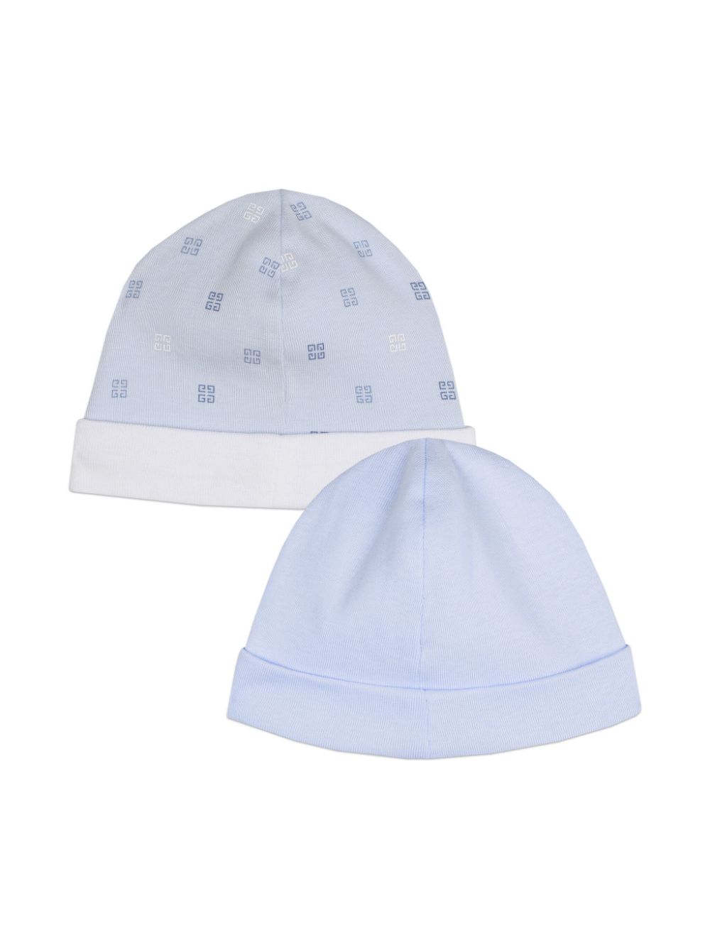 Givenchy Kids ribbed hats (set of two) - Blue