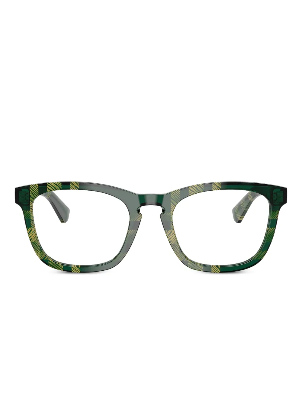 Burberry Eyewear check-pattern square glasses | Green | Image 1