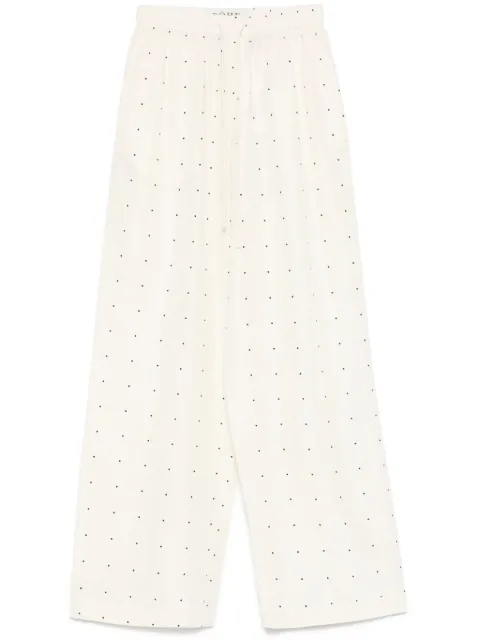 Róhe pantalones de seda con estampado de lunares