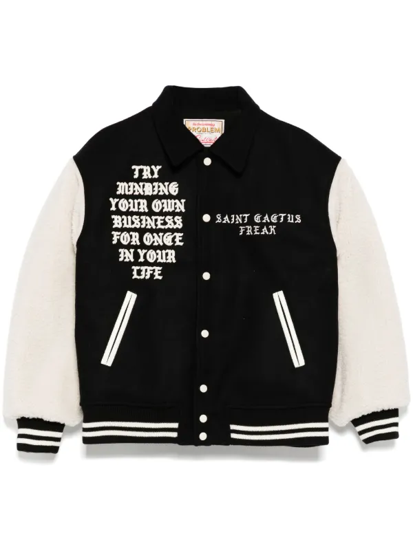 SAINT MXXXXXX Varsity Jacket | Black | FARFETCH PH
