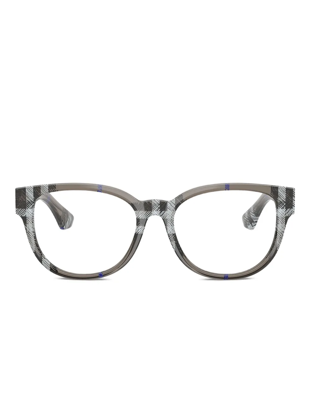 Burberry Eyewear Occhiali tondi a quadri - Grigio