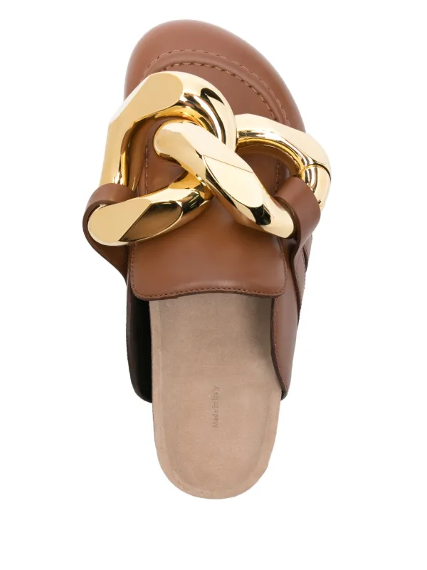 JW Anderson チェーン レザーミュール | ブラウン | FARFETCH JP